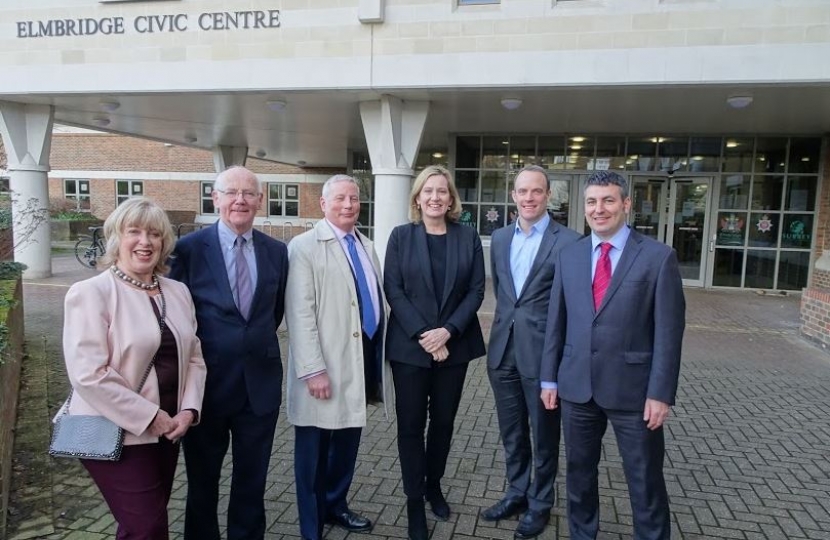 Ruth Mitchell, David Munro, Simon Waugh, Home Secretary Amber Rudd, Dominic Raab MP and Steve Bax