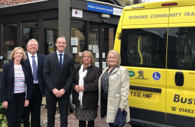 Dom outside Walton Hospital with local councillors