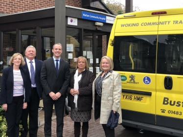 Dom outside Walton Hospital with local councillors