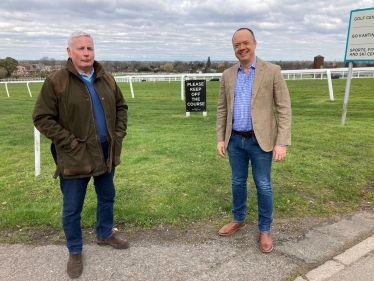 Cllr Simon Waugh (left) with Jeremy Larsson at Sandown